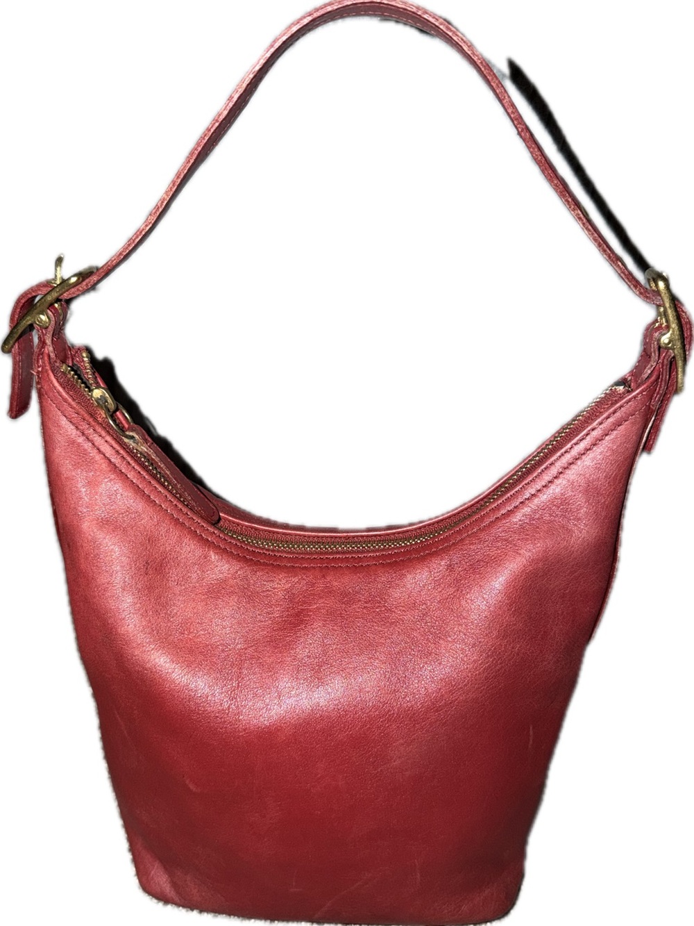 COACH Legacy 9823 Red Leather Hobo Shoulder Bag